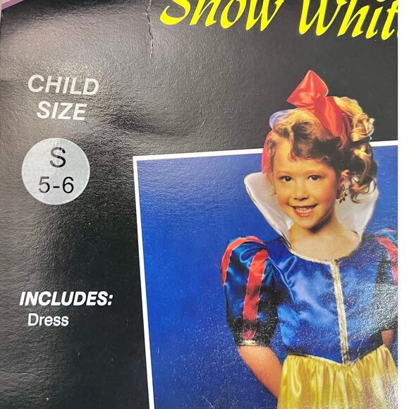 Vintage Secrets Snow White Princess Dress Costume Child Small 5-6 New Deadstock - Picture 12 of 12